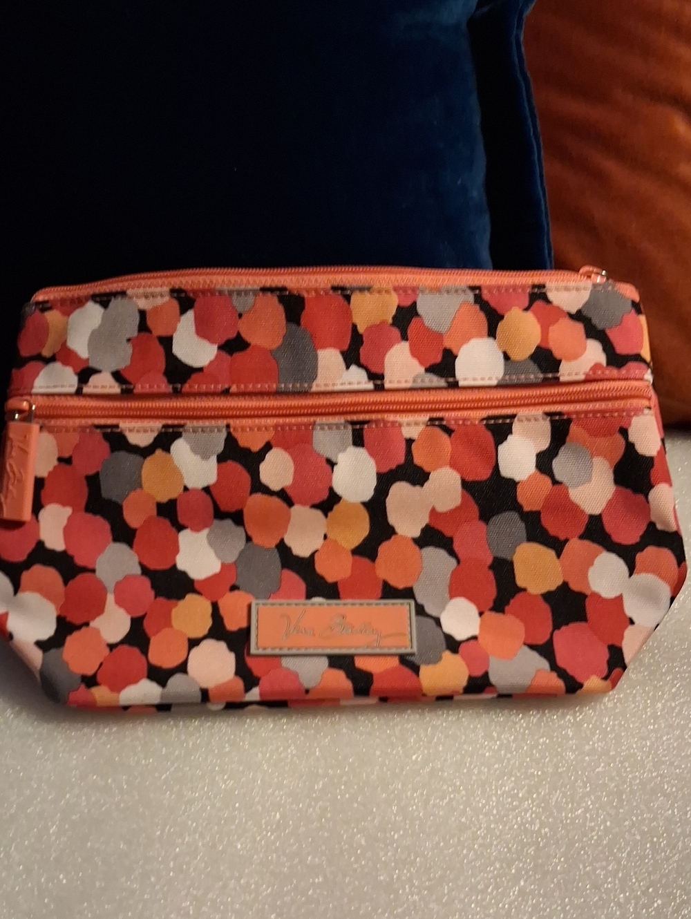 Vera Bradley Coral Multi-Color Confetti Cosmetic Case